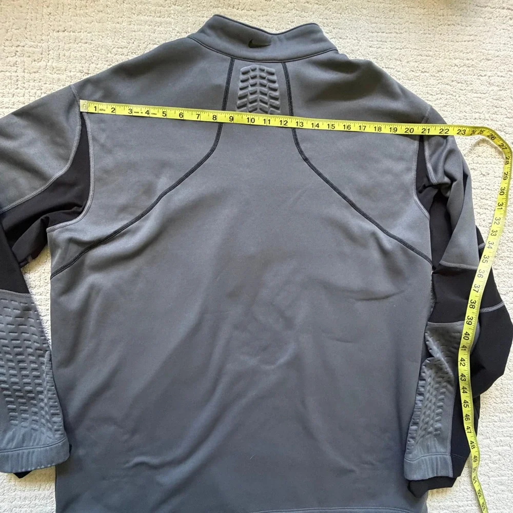 Nike Golf Therma-FIT Mens XL Quarter‎ Zip Pullover Gray Black Colorblock Fleece